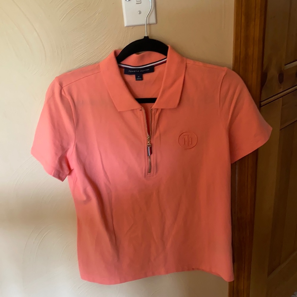 Beautiful peach collared zip up